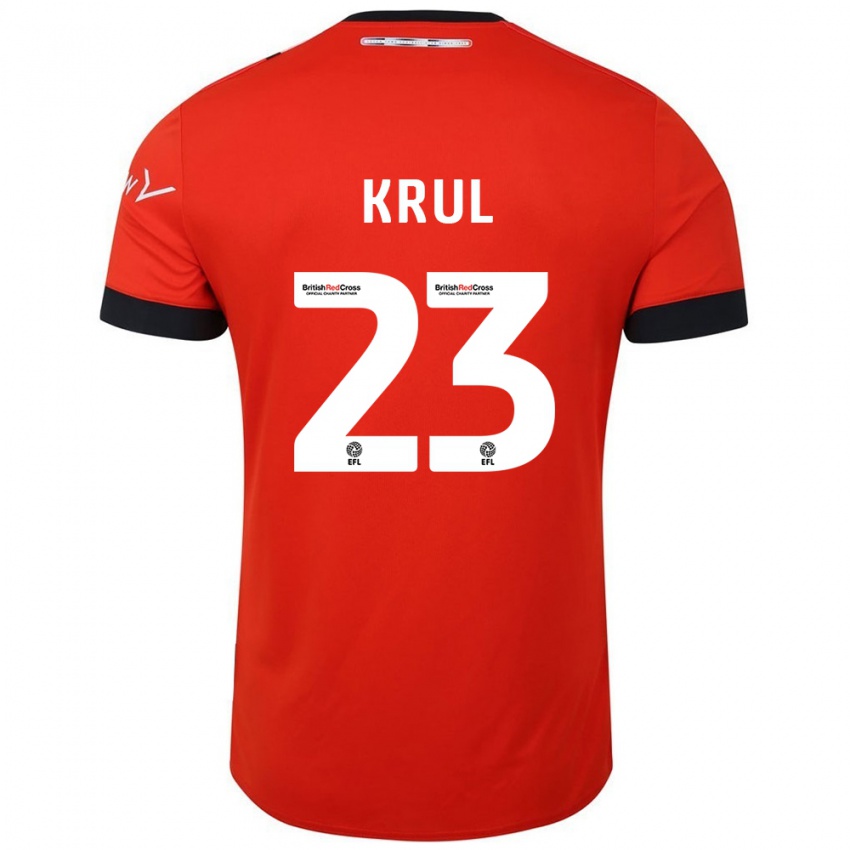 Dzieci Tim Krul #23 Pomarańczowy Czarny Domowa Koszulka 2024/25 Koszulki Klubowe