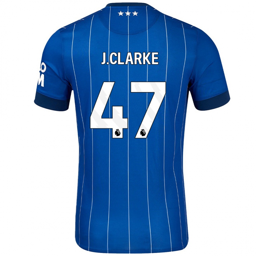 Dzieci Jack Clarke #47 Granatowy Niebieski Domowa Koszulka 2024/25 Koszulki Klubowe