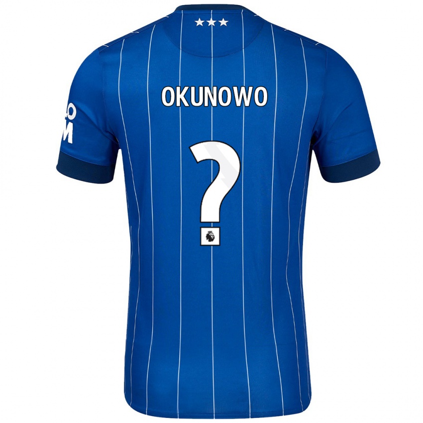 Dzieci Emmanuel Okunowo #0 Granatowy Niebieski Domowa Koszulka 2024/25 Koszulki Klubowe