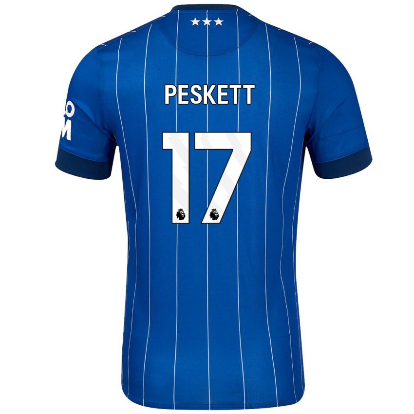 Dzieci Sophie Peskett #17 Granatowy Niebieski Domowa Koszulka 2024/25 Koszulki Klubowe