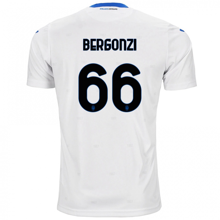 Dzieci Federico Bergonzi #66 Biały Wyjazdowa Koszulka 2024/25 Koszulki Klubowe