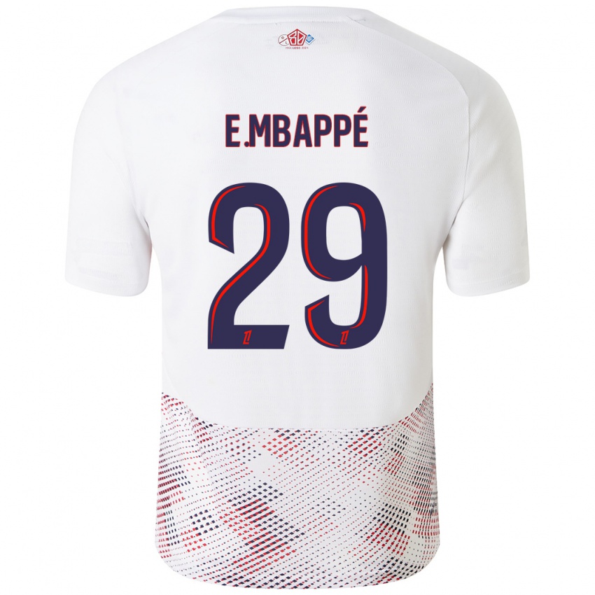 Dzieci Ethan Mbappe #29 Biały Królewski Niebieski Wyjazdowa Koszulka 2024/25 Koszulki Klubowe