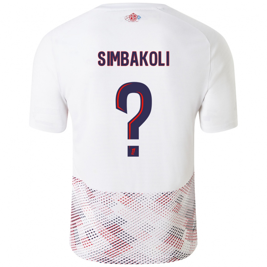 Dzieci Mamadou Simbakoli #0 Biały Królewski Niebieski Wyjazdowa Koszulka 2024/25 Koszulki Klubowe