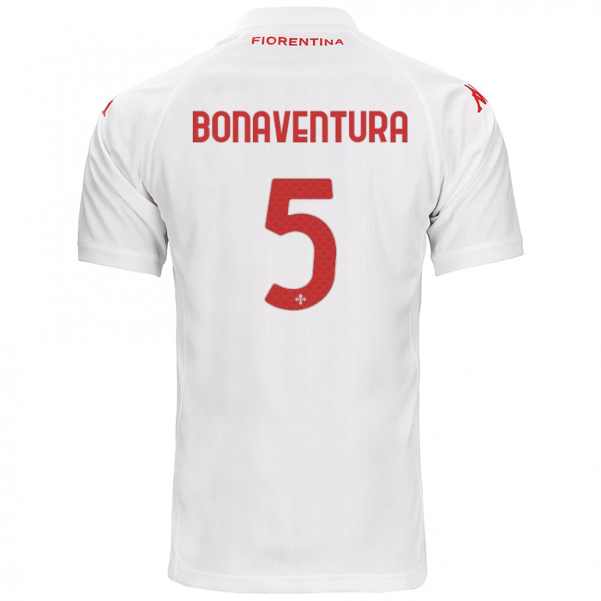 Dzieci Giacomo Bonaventura #5 Biały Wyjazdowa Koszulka 2024/25 Koszulki Klubowe