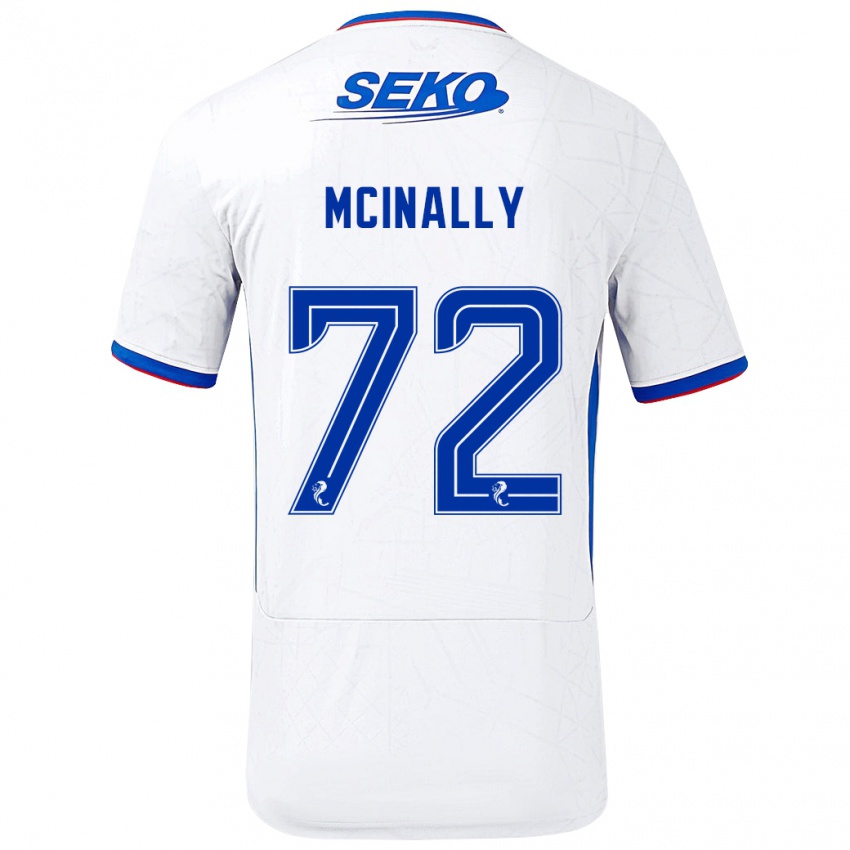 Dzieci Darren Mcinally #72 Biały Niebieski Wyjazdowa Koszulka 2024/25 Koszulki Klubowe