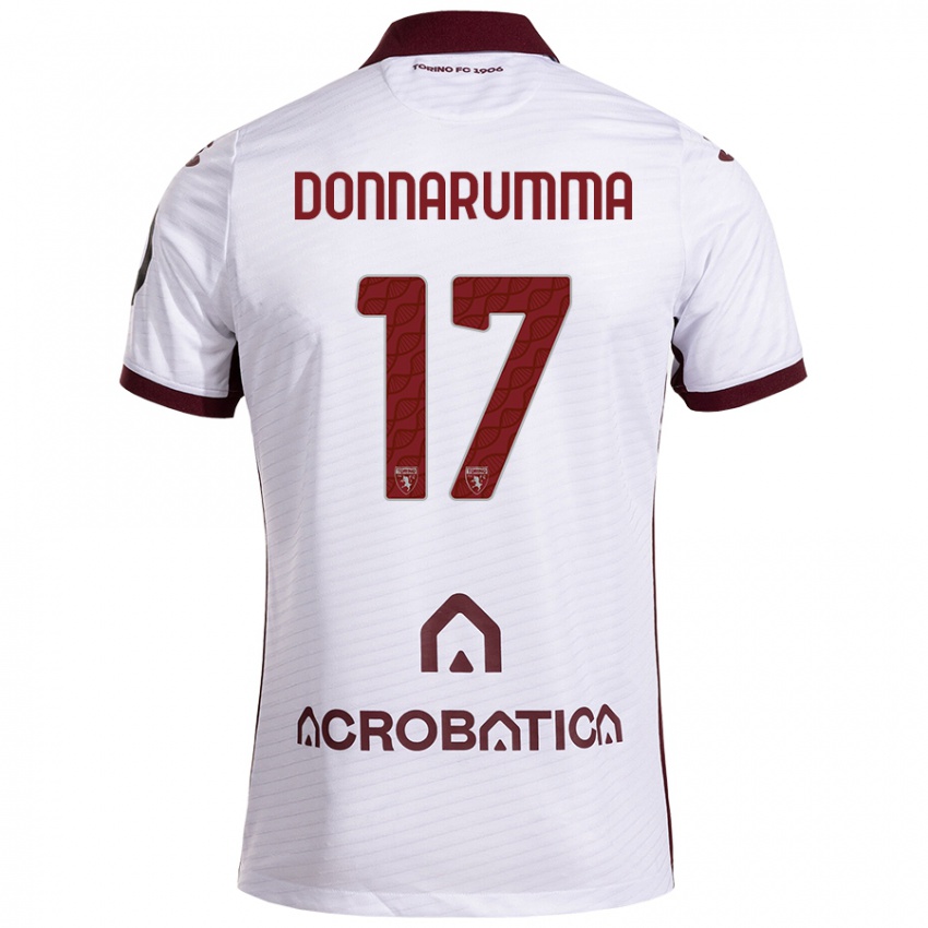 Dzieci Antonio Donnarumma #17 Biały Kasztanowy Wyjazdowa Koszulka 2024/25 Koszulki Klubowe