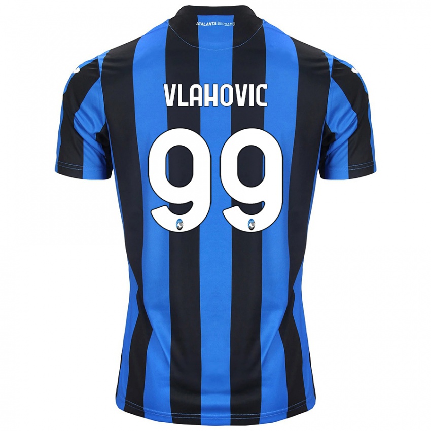 Męski Vanja Vlahovic #99 Niebiesko-Czarny Domowa Koszulka 2024/25 Koszulki Klubowe