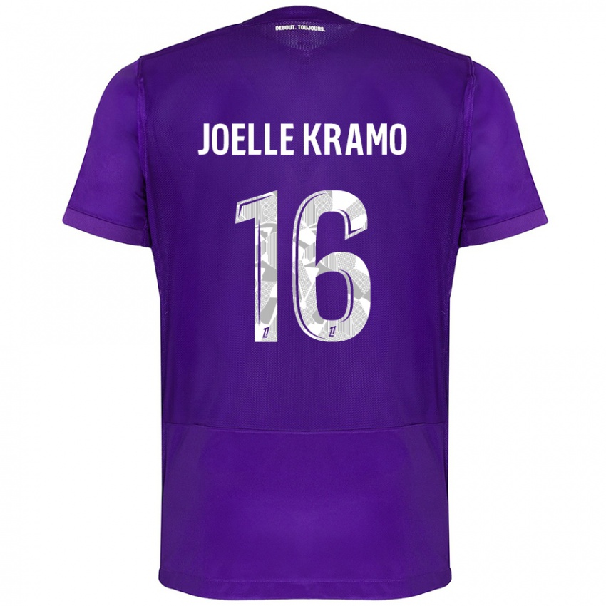 Męski Marie Joelle Kramo #16 Fioletowy Biały Domowa Koszulka 2024/25 Koszulki Klubowe