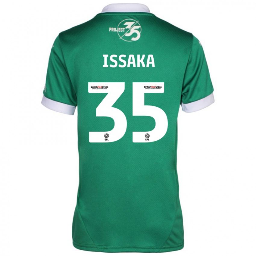 Męski Freddie Issaka #35 Zielony Biały Domowa Koszulka 2024/25 Koszulki Klubowe