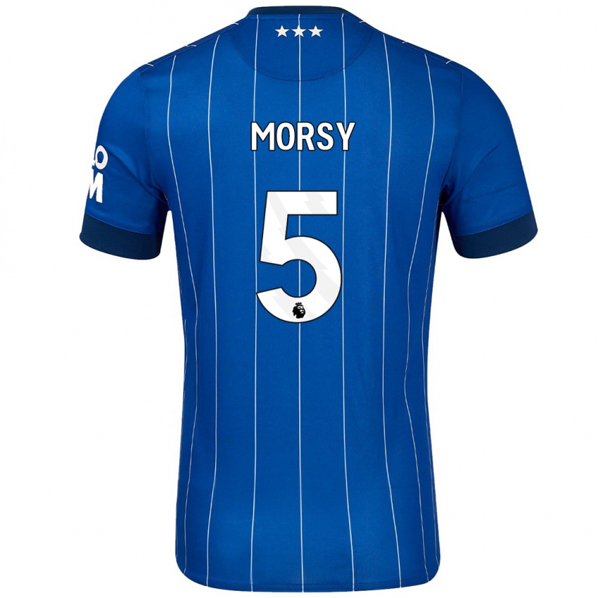 Męski Samy Morsy #5 Granatowy Niebieski Domowa Koszulka 2024/25 Koszulki Klubowe