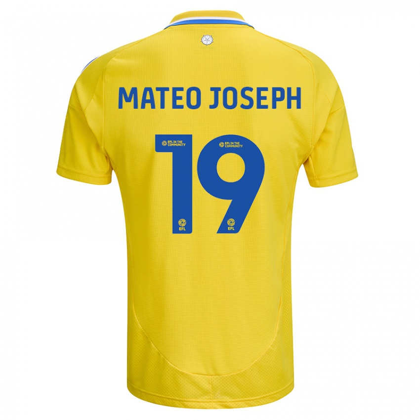 Męski Mateo Joseph #19 Żółty Niebieski Wyjazdowa Koszulka 2024/25 Koszulki Klubowe