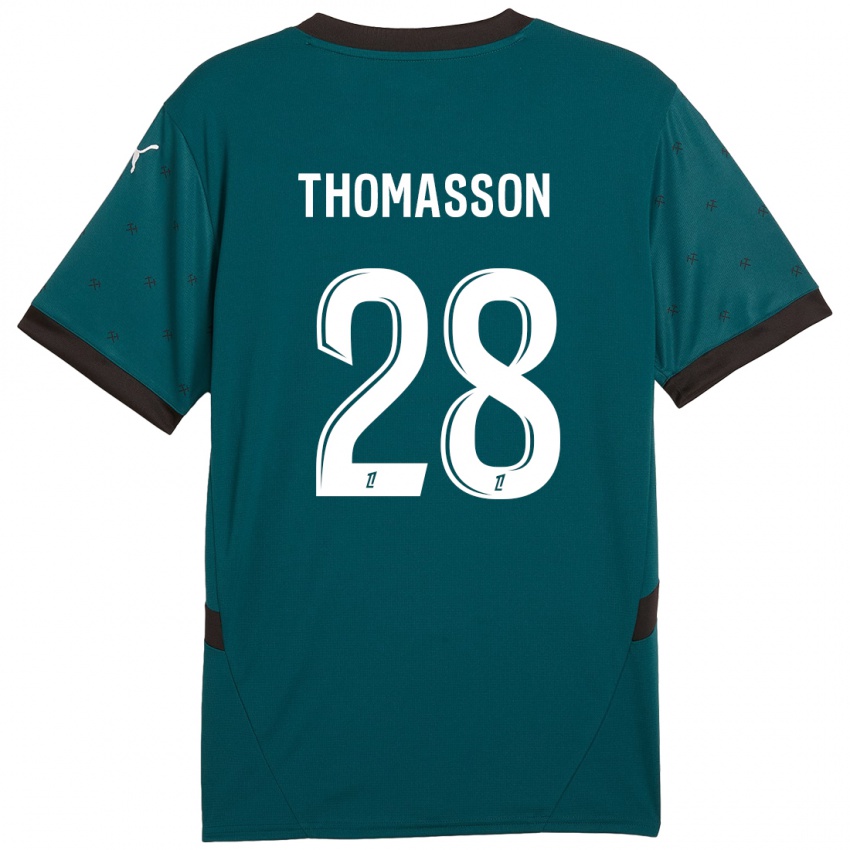 Męski Adrien Thomasson #28 Ciemnozielony Wyjazdowa Koszulka 2024/25 Koszulki Klubowe