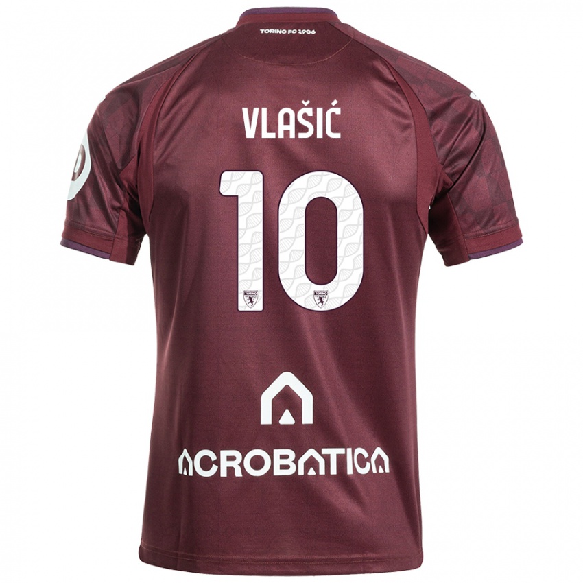 Kobiety Nikola Vlasic #10 Bordowy Biały Domowa Koszulka 2024/25 Koszulki Klubowe