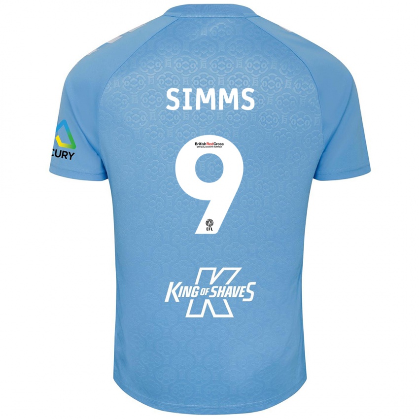 Kobiety Ellis Simms #9 Niebieski Biały Domowa Koszulka 2024/25 Koszulki Klubowe