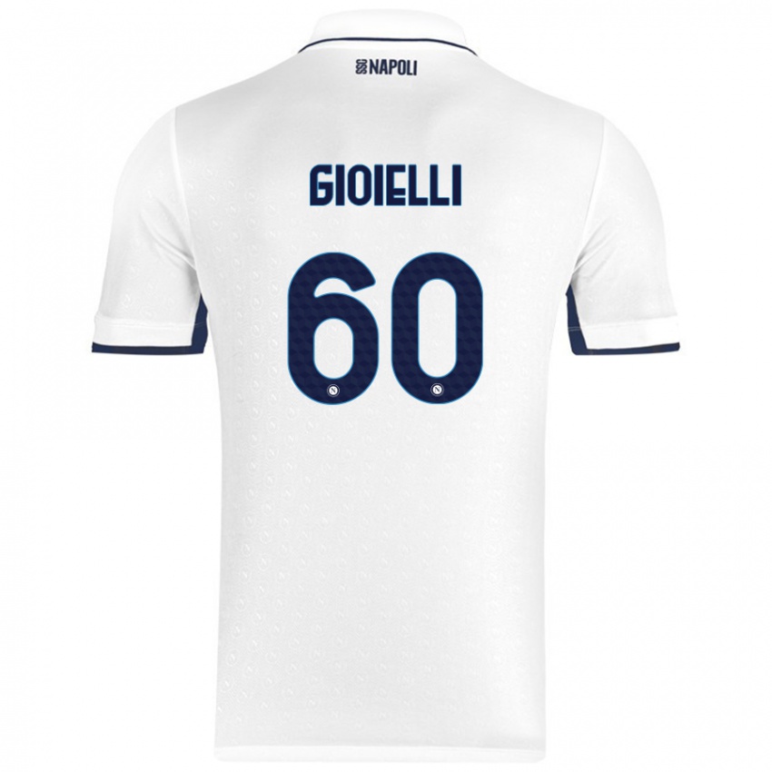 Kobiety Francesco Gioielli #60 Biały Królewski Niebieski Wyjazdowa Koszulka 2024/25 Koszulki Klubowe