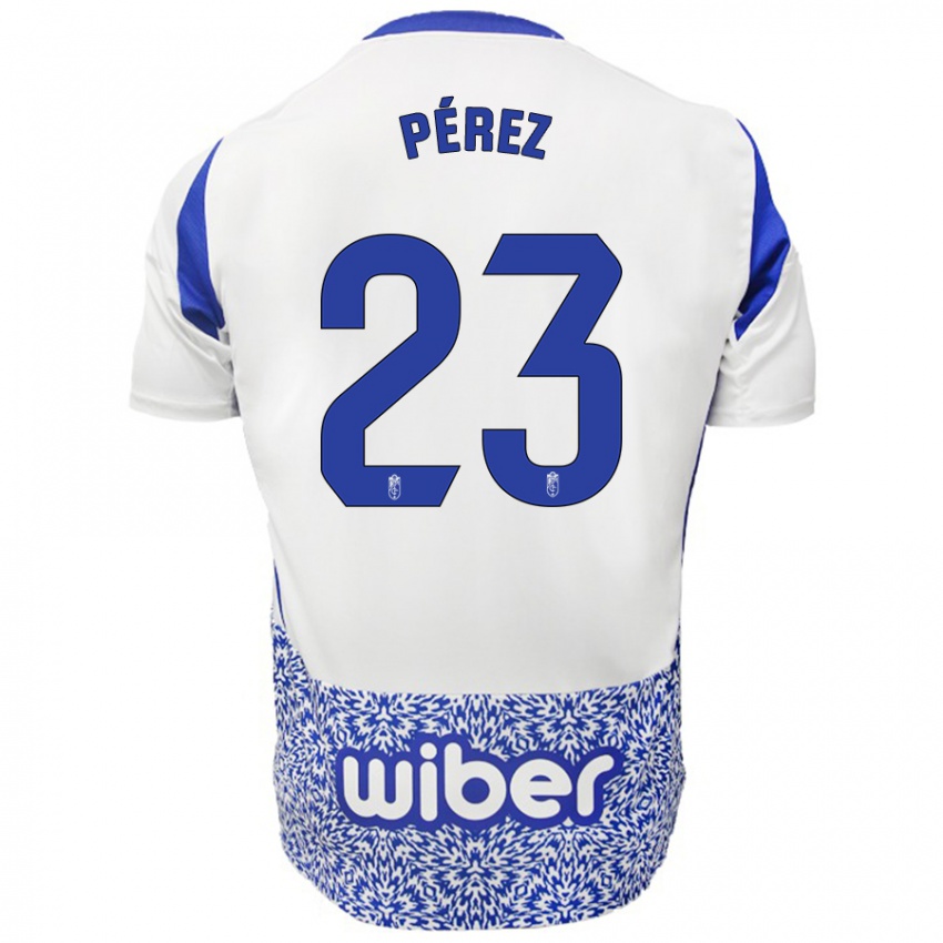 Kobiety Lucas Pérez #23 Biały Niebieski Wyjazdowa Koszulka 2024/25 Koszulki Klubowe