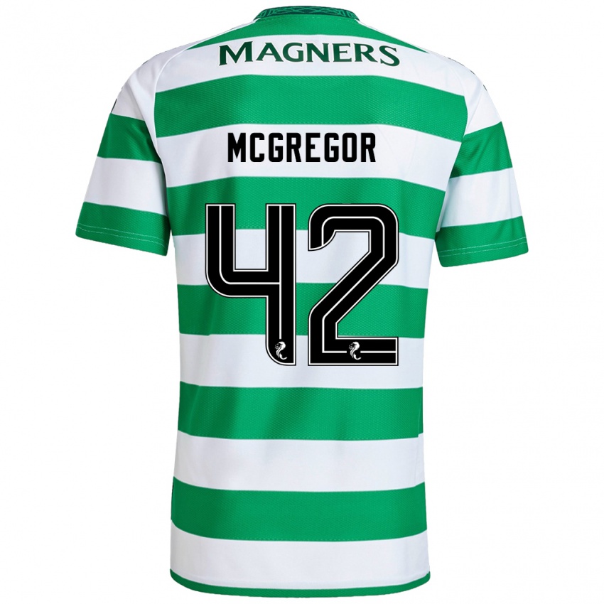 Dzieci Callum Mcgregor #42 Zielony Biały Domowa Koszulka 2024/25 Koszulki Klubowe