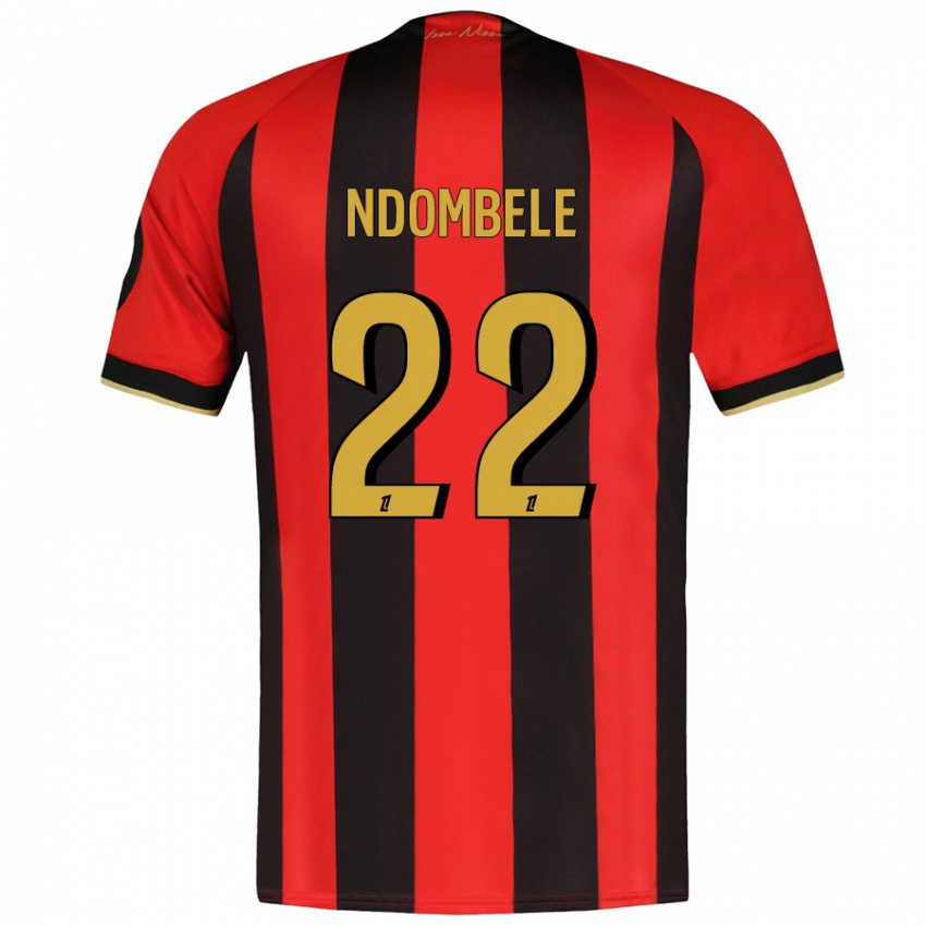 Dzieci Tanguy Ndombele #22 Czerwony Czarny Domowa Koszulka 2024/25 Koszulki Klubowe