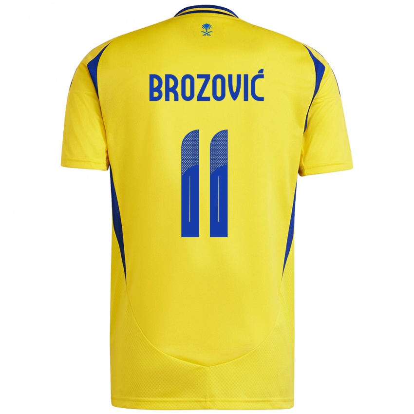 Dzieci Marcelo Brozovic #11 Żółto-Niebieski Domowa Koszulka 2024/25 Koszulki Klubowe