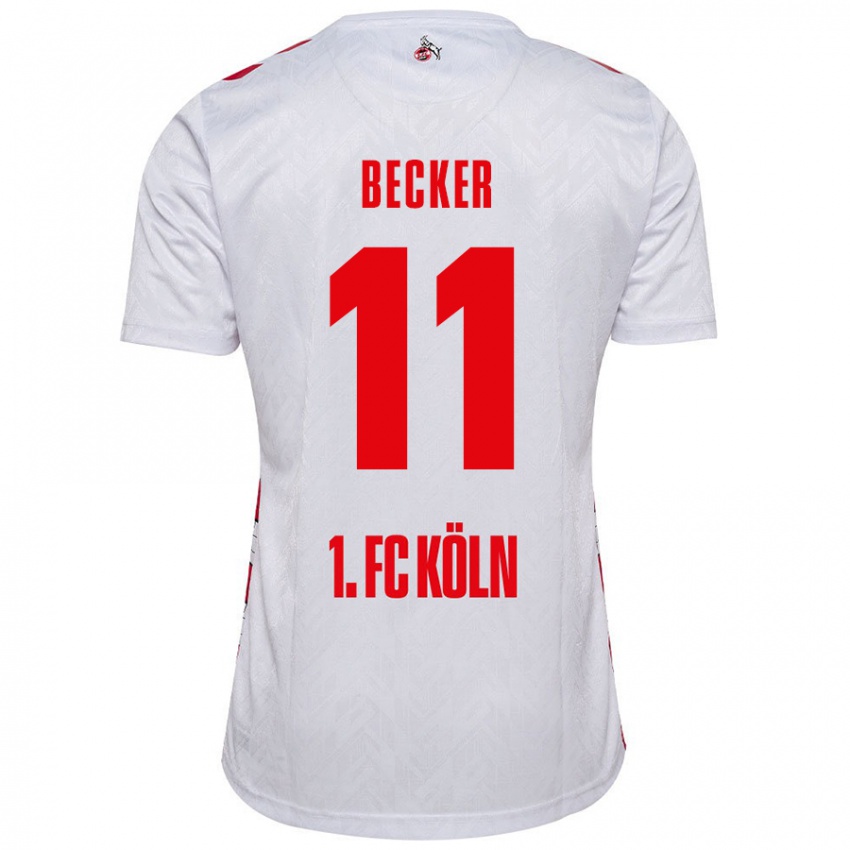 Dzieci Marlon Becker #11 Biały Czerwony Domowa Koszulka 2024/25 Koszulki Klubowe