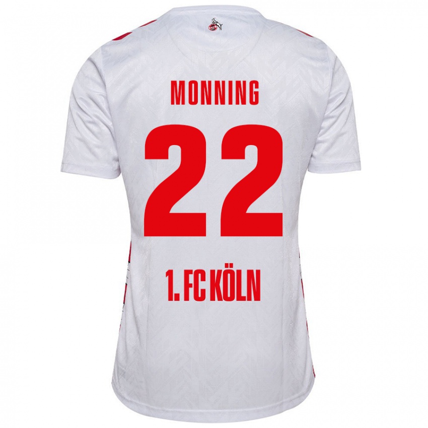 Dzieci Marlon Monning #22 Biały Czerwony Domowa Koszulka 2024/25 Koszulki Klubowe