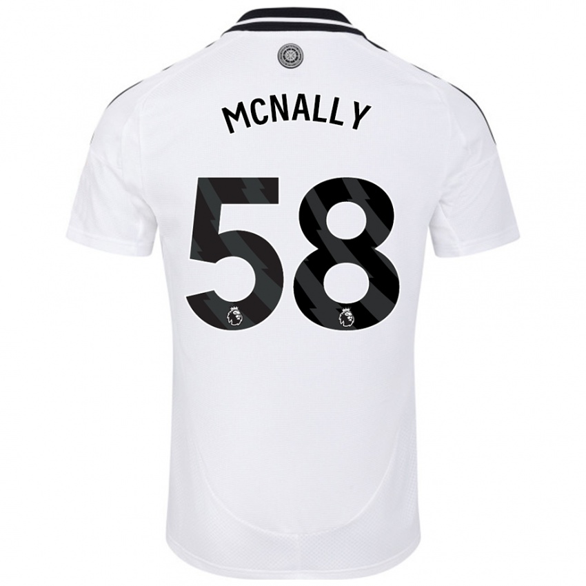 Dzieci Alfie Mcnally #58 Biały Domowa Koszulka 2024/25 Koszulki Klubowe