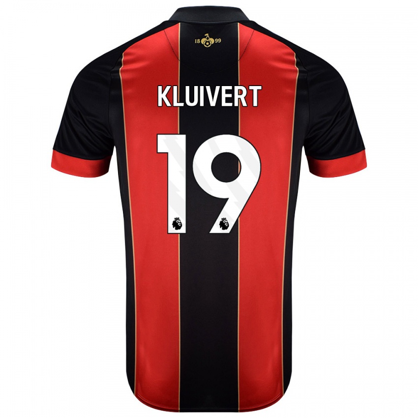 Dzieci Justin Kluivert #19 Czerwony Czarny Domowa Koszulka 2024/25 Koszulki Klubowe