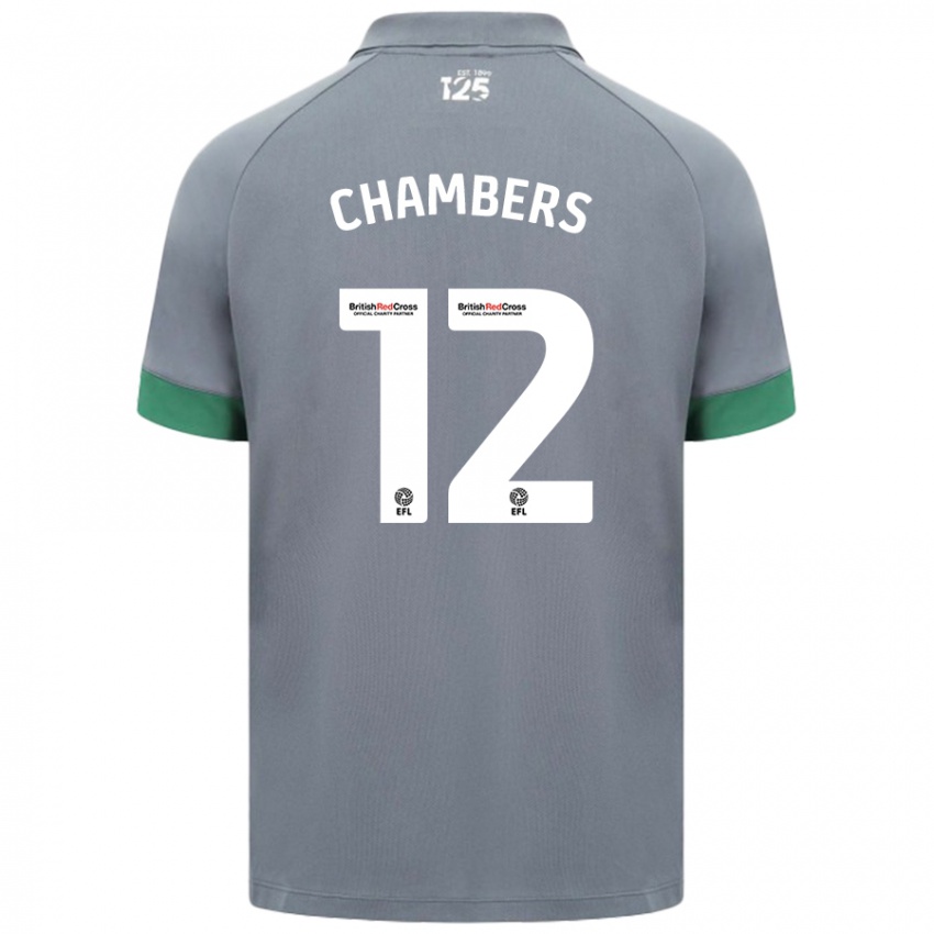 Dzieci Calum Chambers #12 Ciemnoszary Wyjazdowa Koszulka 2024/25 Koszulki Klubowe