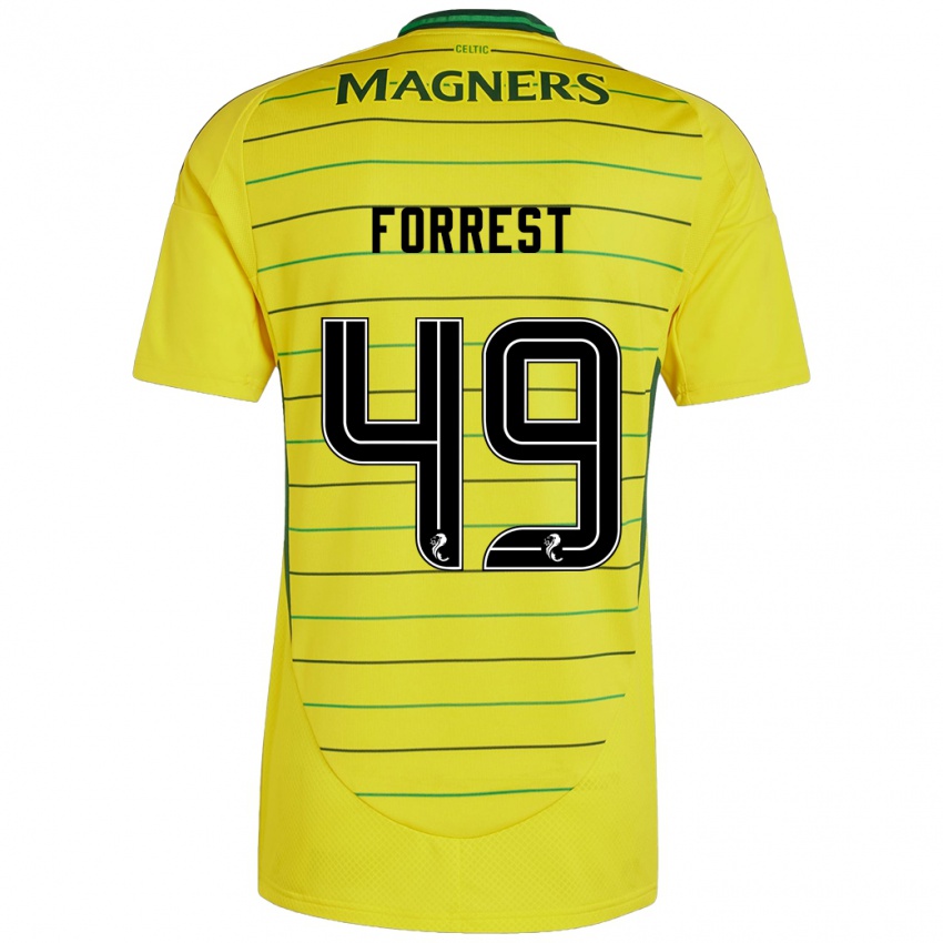 Dzieci James Forrest #49 Żółty Wyjazdowa Koszulka 2024/25 Koszulki Klubowe