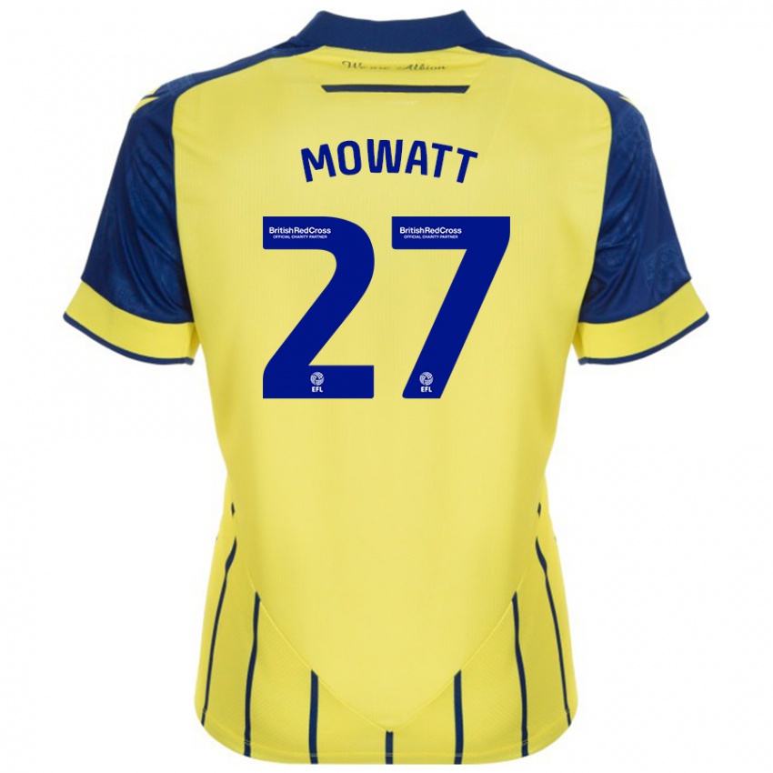 Dzieci Alex Mowatt #27 Żółto-Niebieski Wyjazdowa Koszulka 2024/25 Koszulki Klubowe