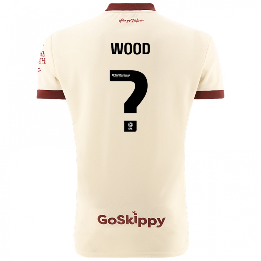 Dzieci Callum Wood #0 Kremowy Biały Wyjazdowa Koszulka 2024/25 Koszulki Klubowe