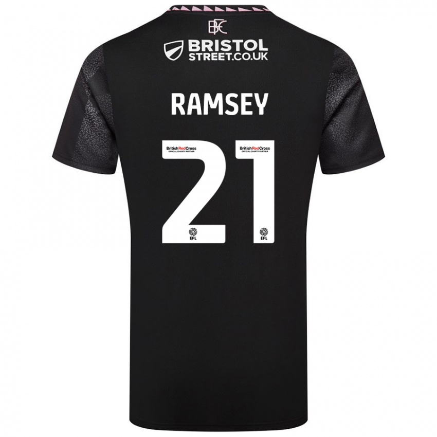 Dzieci Aaron Ramsey #21 Czarny Wyjazdowa Koszulka 2024/25 Koszulki Klubowe