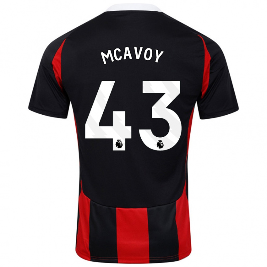 Dzieci Connor Mcavoy #43 Czarny Czerwony Wyjazdowa Koszulka 2024/25 Koszulki Klubowe