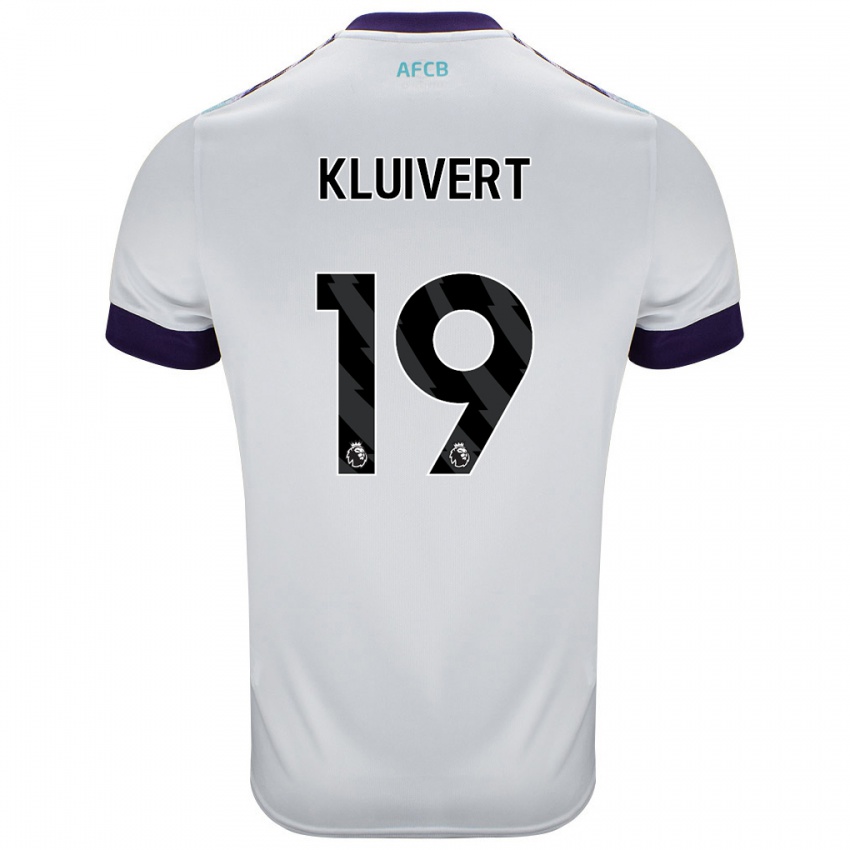 Dzieci Justin Kluivert #19 Biały Zielony Fioletowy Wyjazdowa Koszulka 2024/25 Koszulki Klubowe