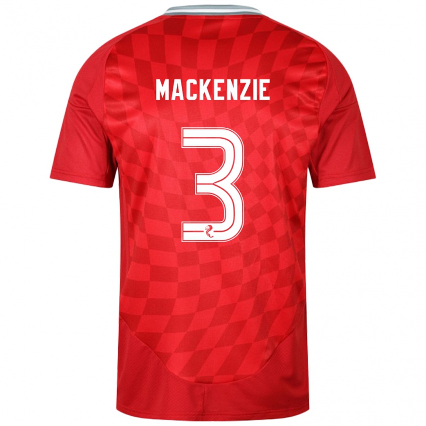 Męski Jack Mackenzie #3 Czerwony Domowa Koszulka 2024/25 Koszulki Klubowe