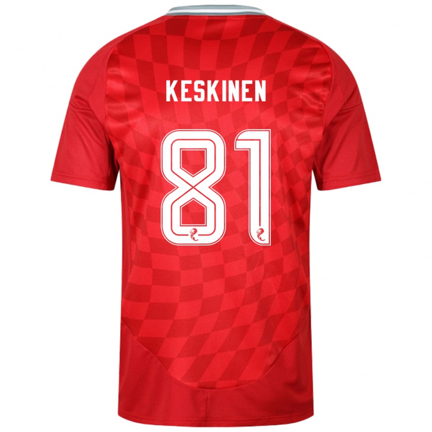 Męski Topi Keskinen #81 Czerwony Domowa Koszulka 2024/25 Koszulki Klubowe