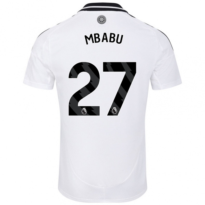 Męski Kevin Mbabu #27 Biały Domowa Koszulka 2024/25 Koszulki Klubowe