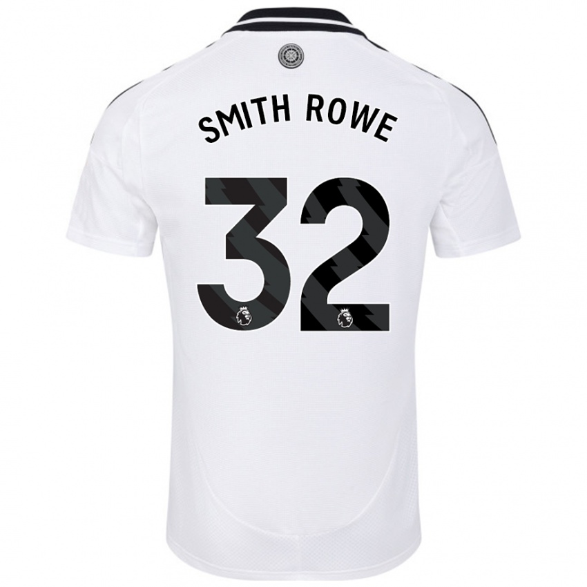 Męski Emile Smith Rowe #32 Biały Domowa Koszulka 2024/25 Koszulki Klubowe