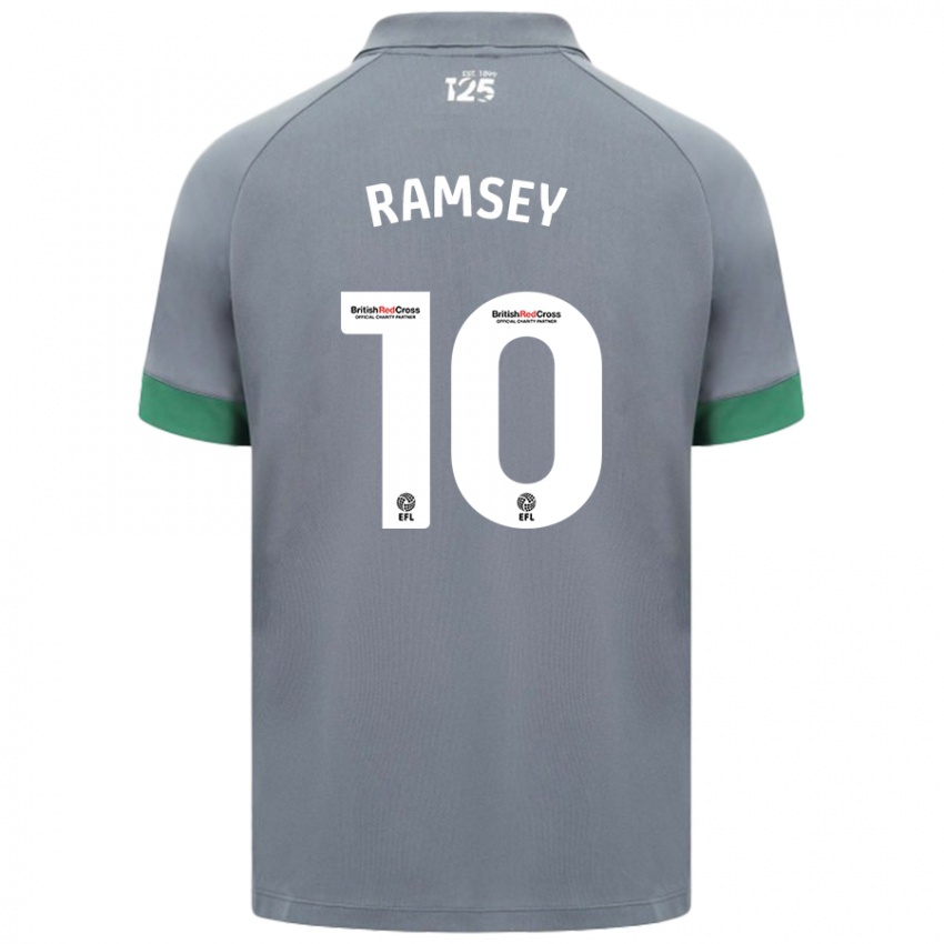 Męski Aaron Ramsey #10 Ciemnoszary Wyjazdowa Koszulka 2024/25 Koszulki Klubowe