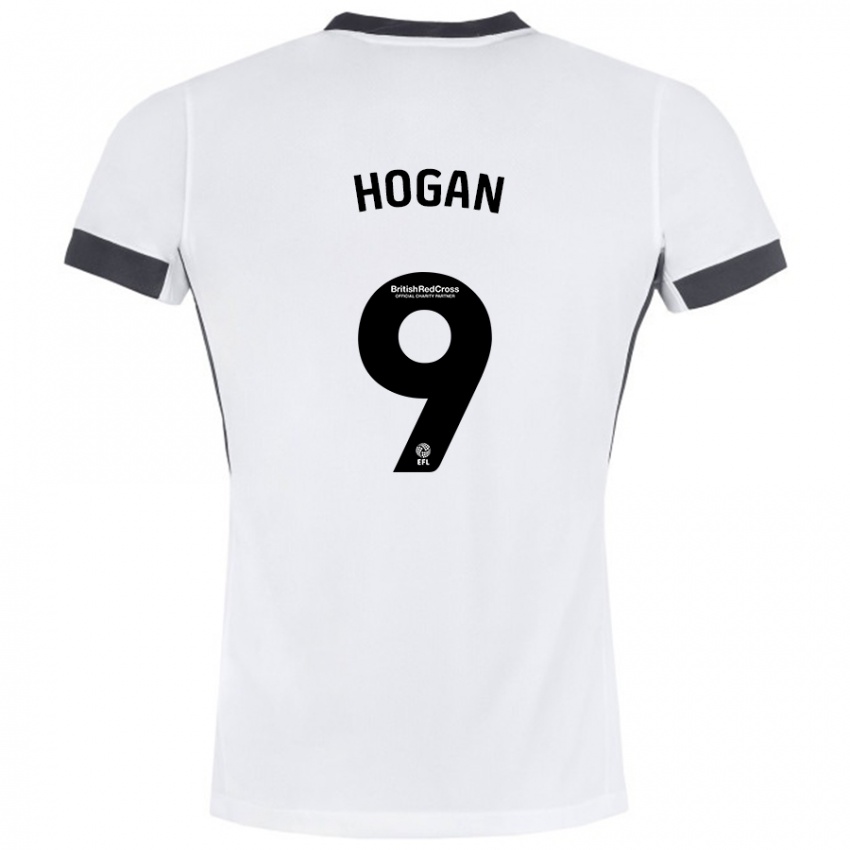 Męski Scott Hogan #9 Biały Czarny Wyjazdowa Koszulka 2024/25 Koszulki Klubowe