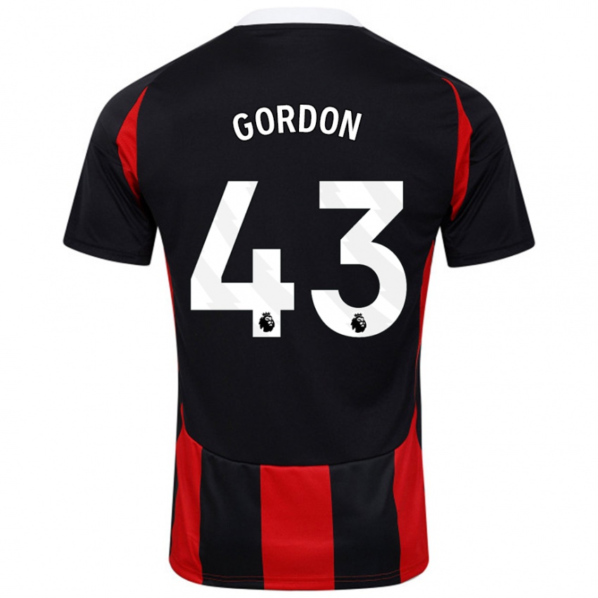 Męski Lemar Gordon #43 Czarny Czerwony Wyjazdowa Koszulka 2024/25 Koszulki Klubowe