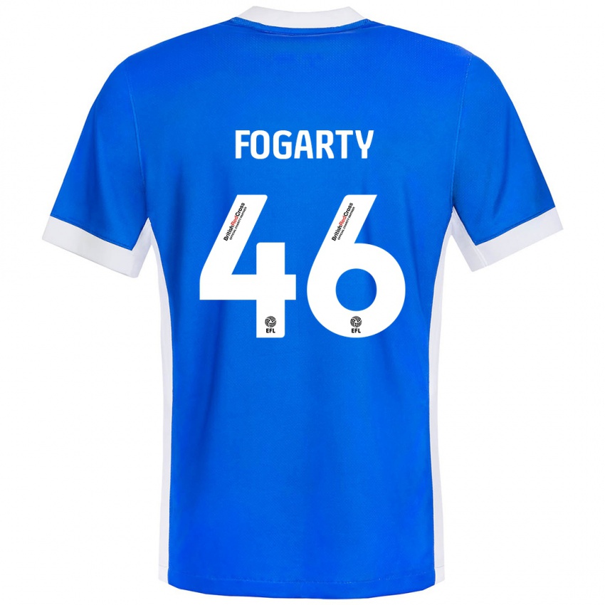 Kobiety Tom Fogarty #46 Niebieski Biały Domowa Koszulka 2024/25 Koszulki Klubowe