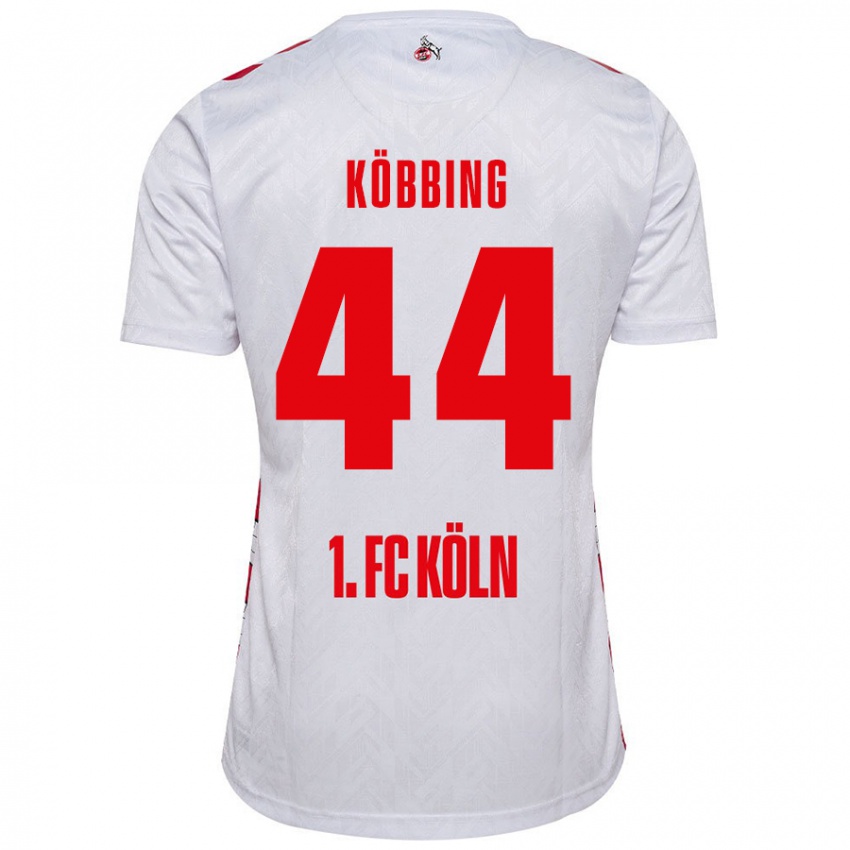 Kobiety Matthias Köbbing #44 Biały Czerwony Domowa Koszulka 2024/25 Koszulki Klubowe