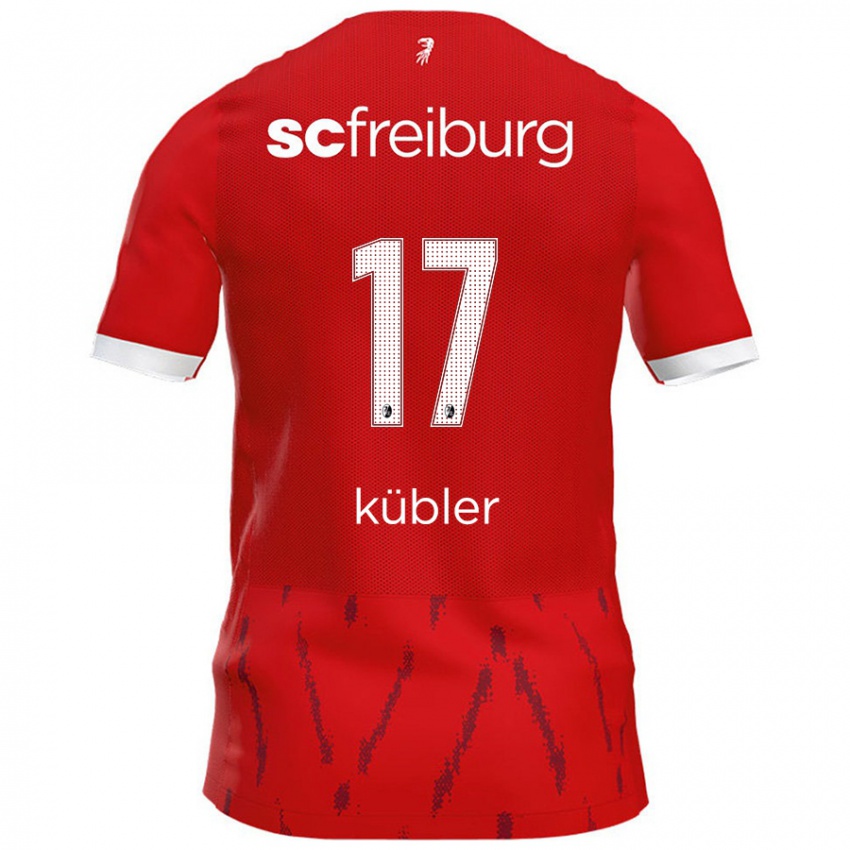 Kobiety Lukas Kübler #17 Czerwony Domowa Koszulka 2024/25 Koszulki Klubowe