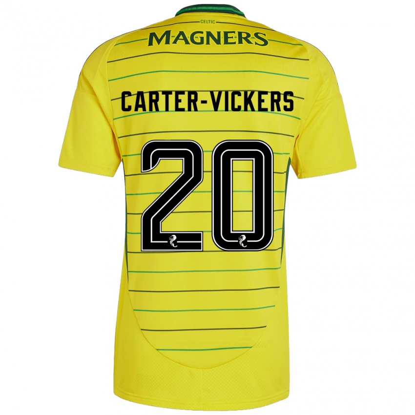 Kobiety Cameron Carter-Vickers #20 Żółty Wyjazdowa Koszulka 2024/25 Koszulki Klubowe