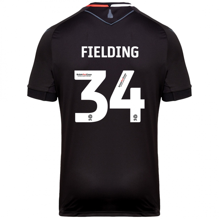 Kobiety Frank Fielding #34 Czarny Wyjazdowa Koszulka 2024/25 Koszulki Klubowe