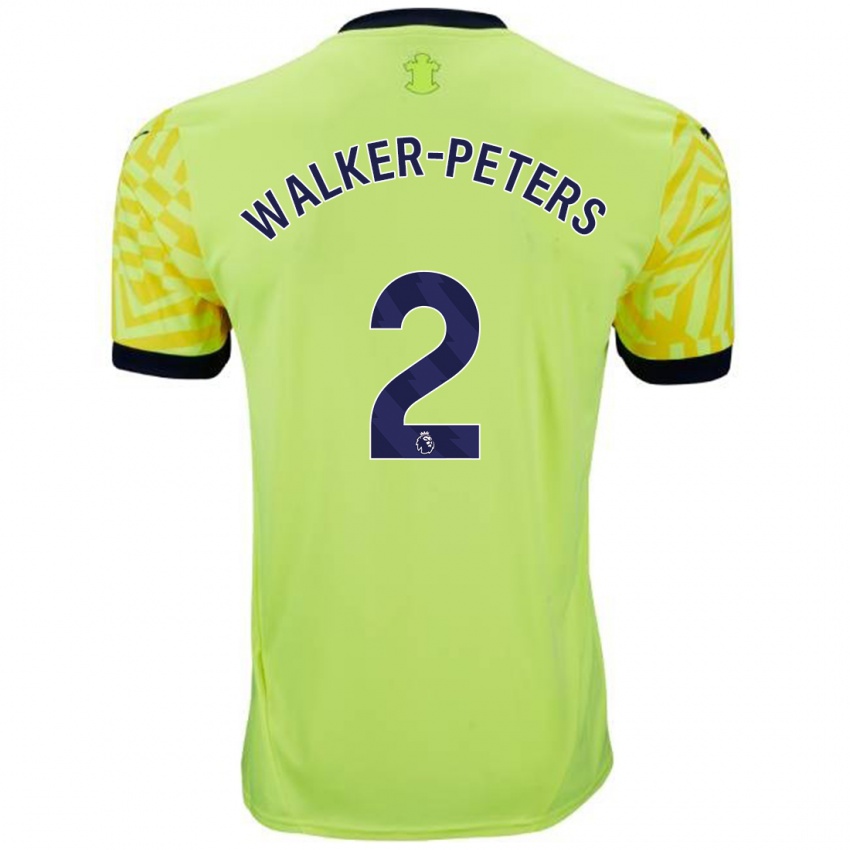 Kobiety Kyle Walker-Peters #2 Żółty Wyjazdowa Koszulka 2024/25 Koszulki Klubowe