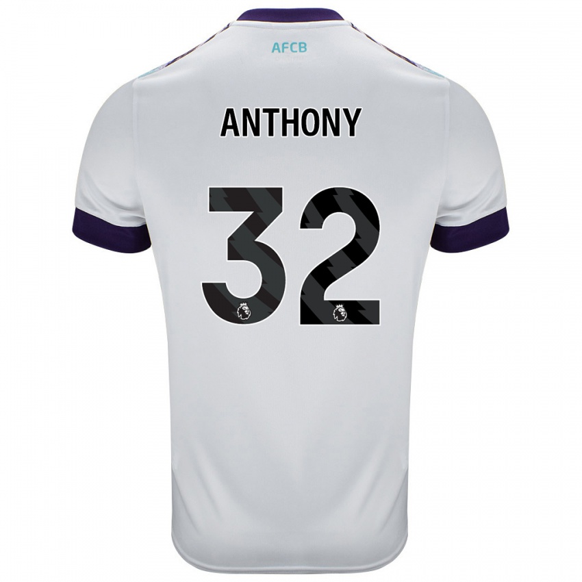 Kobiety Jaidon Anthony #32 Biały Zielony Fioletowy Wyjazdowa Koszulka 2024/25 Koszulki Klubowe