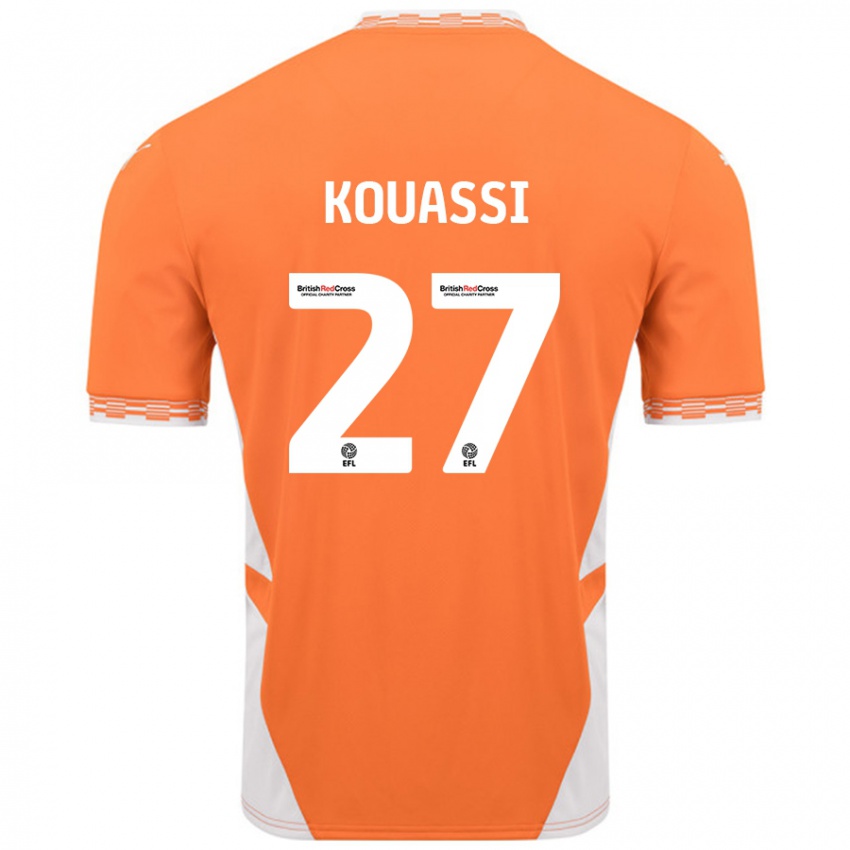 Dzieci Kylian Kouassi #27 Pomarańczowy Biały Domowa Koszulka 2024/25 Koszulki Klubowe