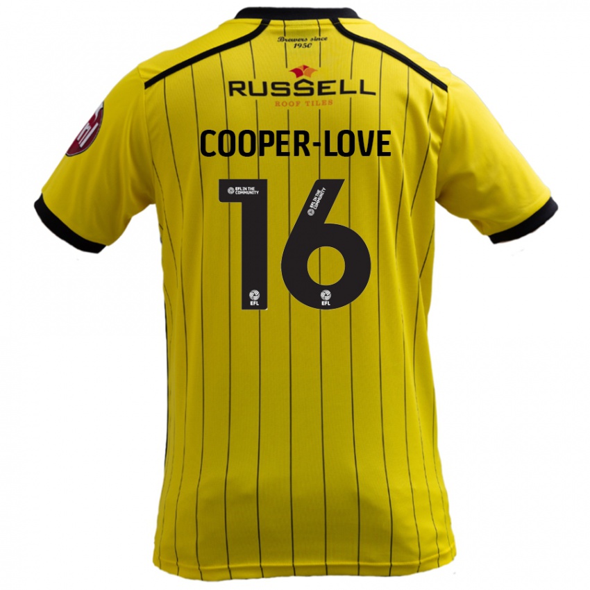 Dzieci Jack Cooper-Love #16 Żółty Domowa Koszulka 2024/25 Koszulki Klubowe